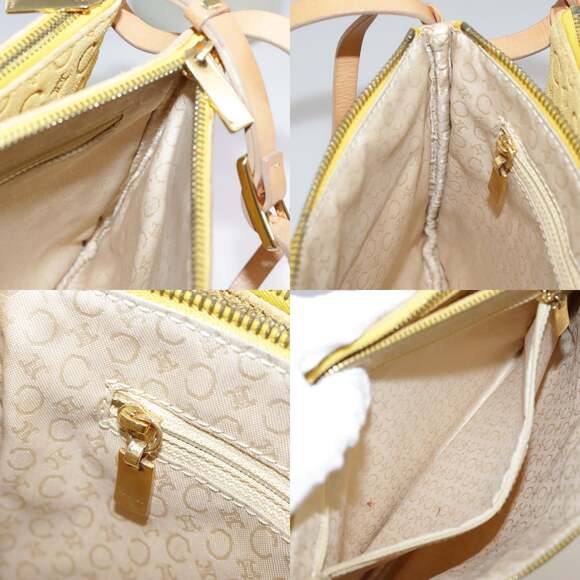 CELINE C Macadam Canvas Shoulder Bag Yellow - Picture 12 of 13